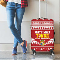 Tonga Rugby Christmas Luggage Cover Mate Maa Tonga Ngatu Pattern - Polynesian Pride