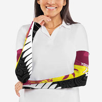 New Zealand and West Indies Cricket Custom Arm Sleeves Black Cap Windies Together - Polynesian Pride