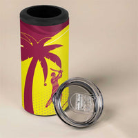 New Zealand and West Indies Cricket Custom 4 in 1 Can Cooler Tumbler Black Cap Windies Together - Polynesian Pride