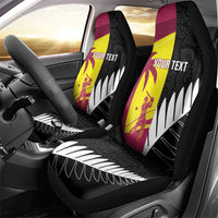 New Zealand and West Indies Cricket Custom Car Seat Cover Black Cap Windies Together - Polynesian Pride