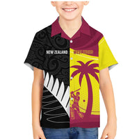 New Zealand and West Indies Cricket Custom Family Matching Mermaid Dress and Hawaiian Shirt Black Cap Windies Together - Polynesian Pride