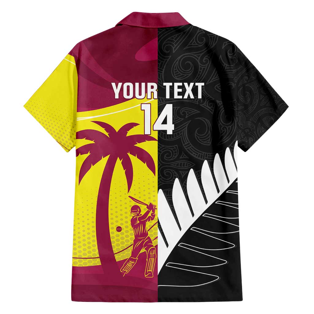 New Zealand and West Indies Cricket Custom Family Matching Tank Maxi Dress and Hawaiian Shirt Black Cap Windies Together - Polynesian Pride