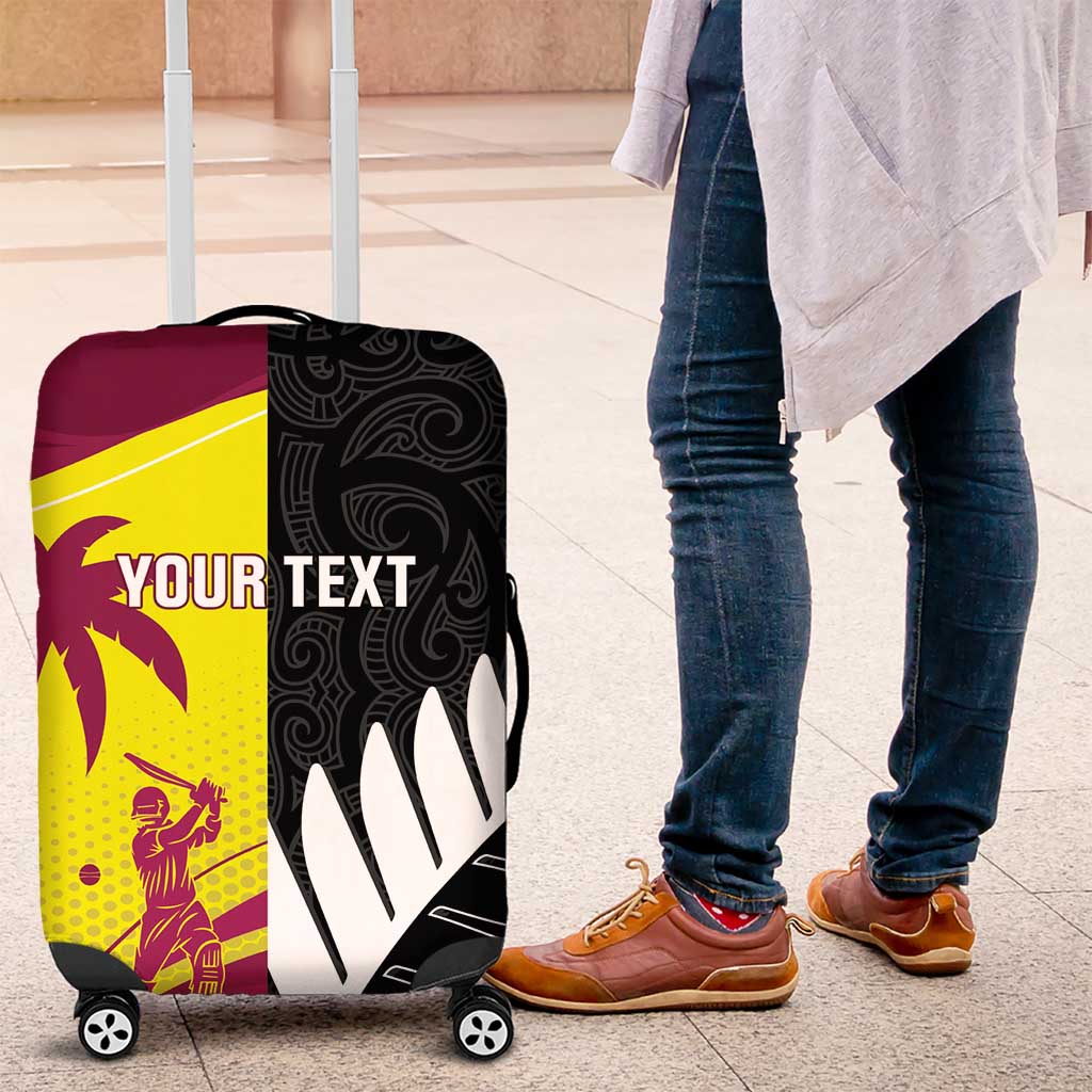New Zealand and West Indies Cricket Custom Luggage Cover Black Cap Windies Together - Polynesian Pride