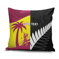 New Zealand and West Indies Cricket Custom Pillow Cover Black Cap Windies Together - Polynesian Pride