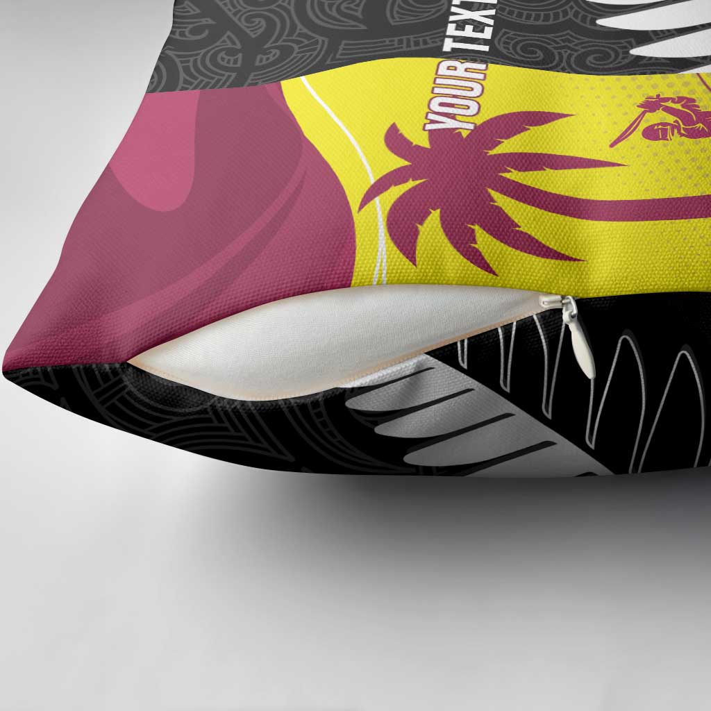 New Zealand and West Indies Cricket Custom Pillow Cover Black Cap Windies Together - Polynesian Pride