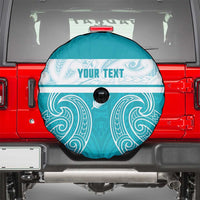 New Zealand Silver Fern Cricket Custom Spare Tire Cover Black Cap Teal Maori Pattern - Polynesian Pride