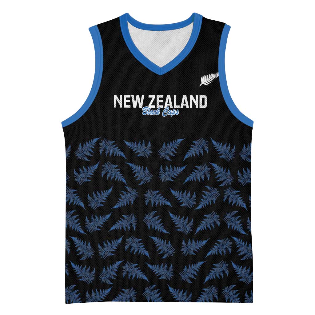 New Zealand Silver Fern Cricket Custom Basketball Jersey Black Cap T20 Version - Polynesian Pride
