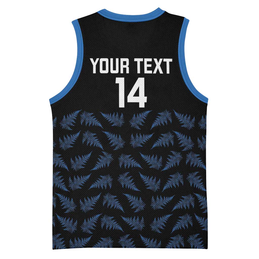 New Zealand Silver Fern Cricket Custom Basketball Jersey Black Cap T20 Version - Polynesian Pride