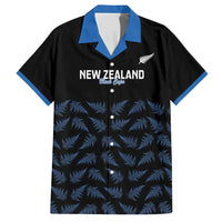 New Zealand Silver Fern Cricket Custom Family Matching Short Sleeve Bodycon Dress and Hawaiian Shirt Black Cap T20 Version - Polynesian Pride