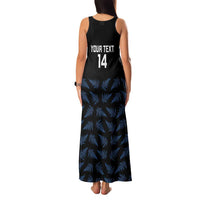 New Zealand Silver Fern Cricket Custom Family Matching Tank Maxi Dress and Hawaiian Shirt Black Cap T20 Version - Polynesian Pride