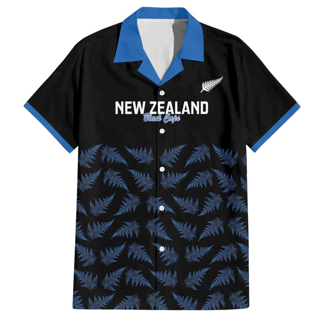New Zealand Silver Fern Cricket Custom Hawaiian Shirt Black Cap T20 Version - Polynesian Pride