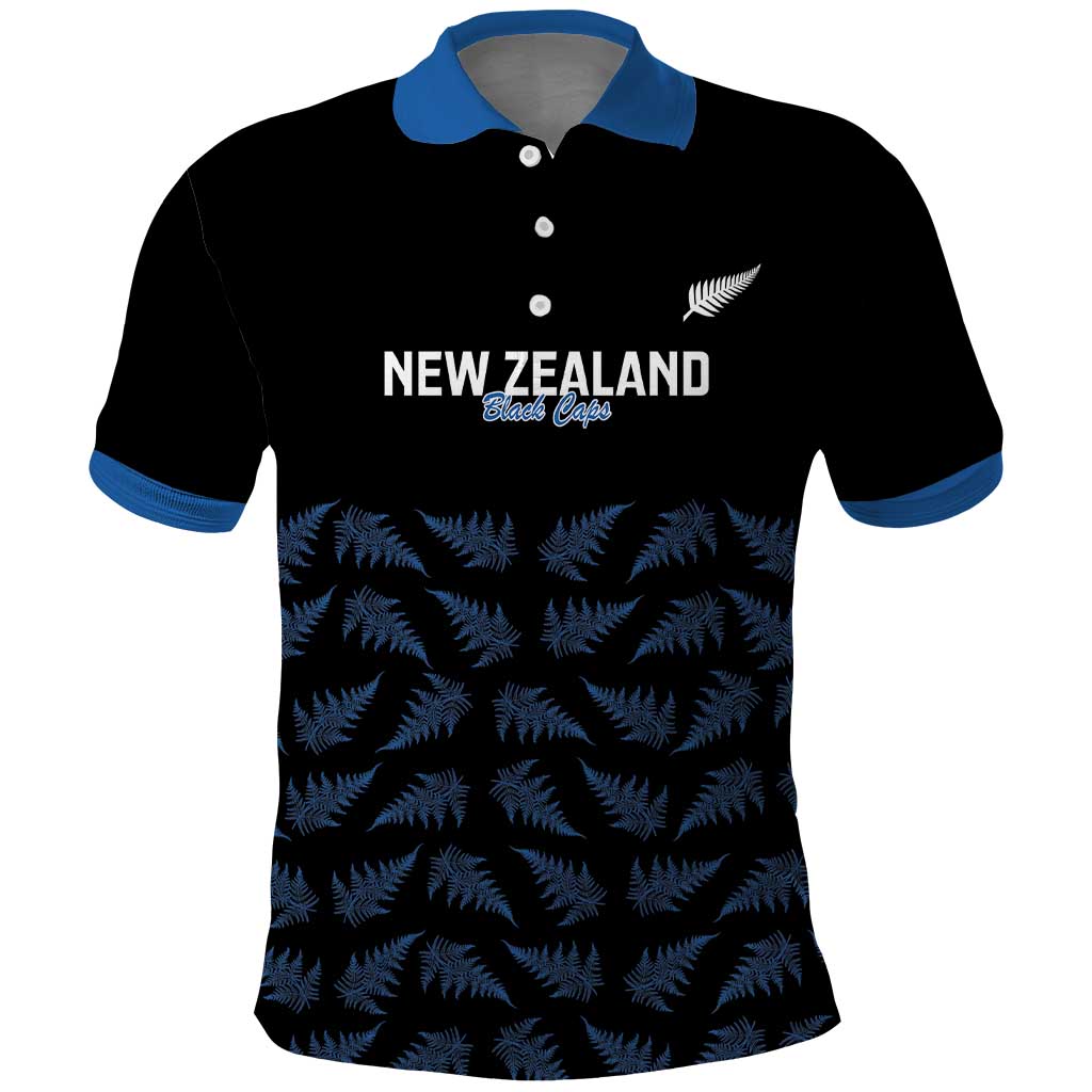 New Zealand Silver Fern Cricket Custom Polo Shirt Black Cap T20 Version - Polynesian Pride