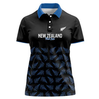 New Zealand Silver Fern Cricket Custom Women Polo Shirt Black Cap T20 Version - Polynesian Pride