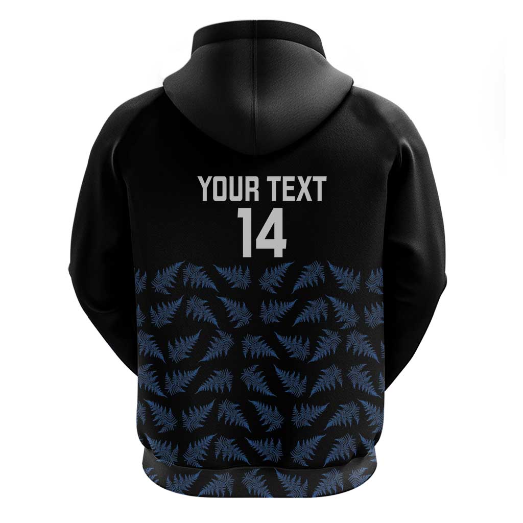 New Zealand Silver Fern Cricket Custom Zip Hoodie Black Cap T20 Version - Polynesian Pride