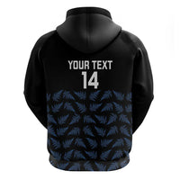 New Zealand Silver Fern Cricket Custom Zip Hoodie Black Cap T20 Version - Polynesian Pride