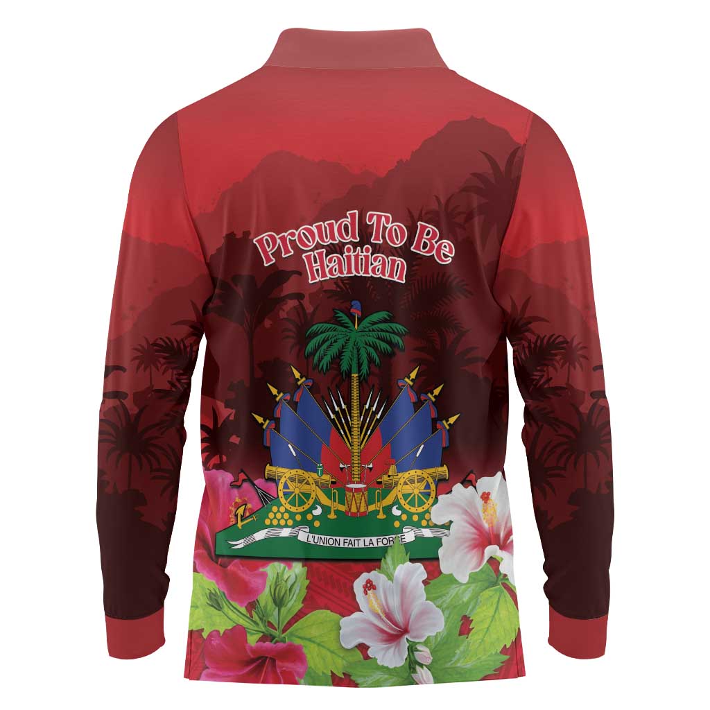 Ayiti-Cheri Independence Day Long Sleeve Polo Shirt Land of High Mountains LT14 - Polynesian Pride