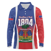 Personalized Haiti 1804 Long Sleeve Polo Shirt Happy Ayiti Independence Day LT14