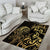 Gold And Black Aoteara Horse Racing Area Rug NZ Maori Pattern