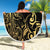 Gold And Black Aoteara Horse Racing Beach Blanket NZ Maori Pattern