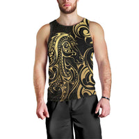 Gold And Black Aoteara Horse Racing Men Tank Top NZ Maori Pattern