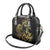 Gold And Black Aoteara Horse Racing Shoulder Handbag NZ Maori Pattern