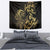 Gold And Black Aoteara Horse Racing Tapestry NZ Maori Pattern