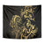 Gold And Black Aoteara Horse Racing Tapestry NZ Maori Pattern