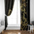 Gold And Black Aoteara Horse Racing Window Curtain NZ Maori Pattern