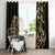 Gold And Black Aoteara Horse Racing Window Curtain NZ Maori Pattern