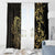 Gold And Black Aoteara Horse Racing Window Curtain NZ Maori Pattern