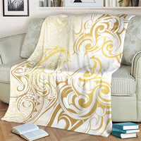 Gold And White Aoteara Horse Racing Blanket NZ Maori Pattern