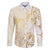 Gold And White Aoteara Horse Racing Family Matching Off The Shoulder Long Sleeve Dress and Hawaiian Shirt NZ Maori Pattern