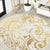 Gold And White Aoteara Horse Racing Round Carpet NZ Maori Pattern