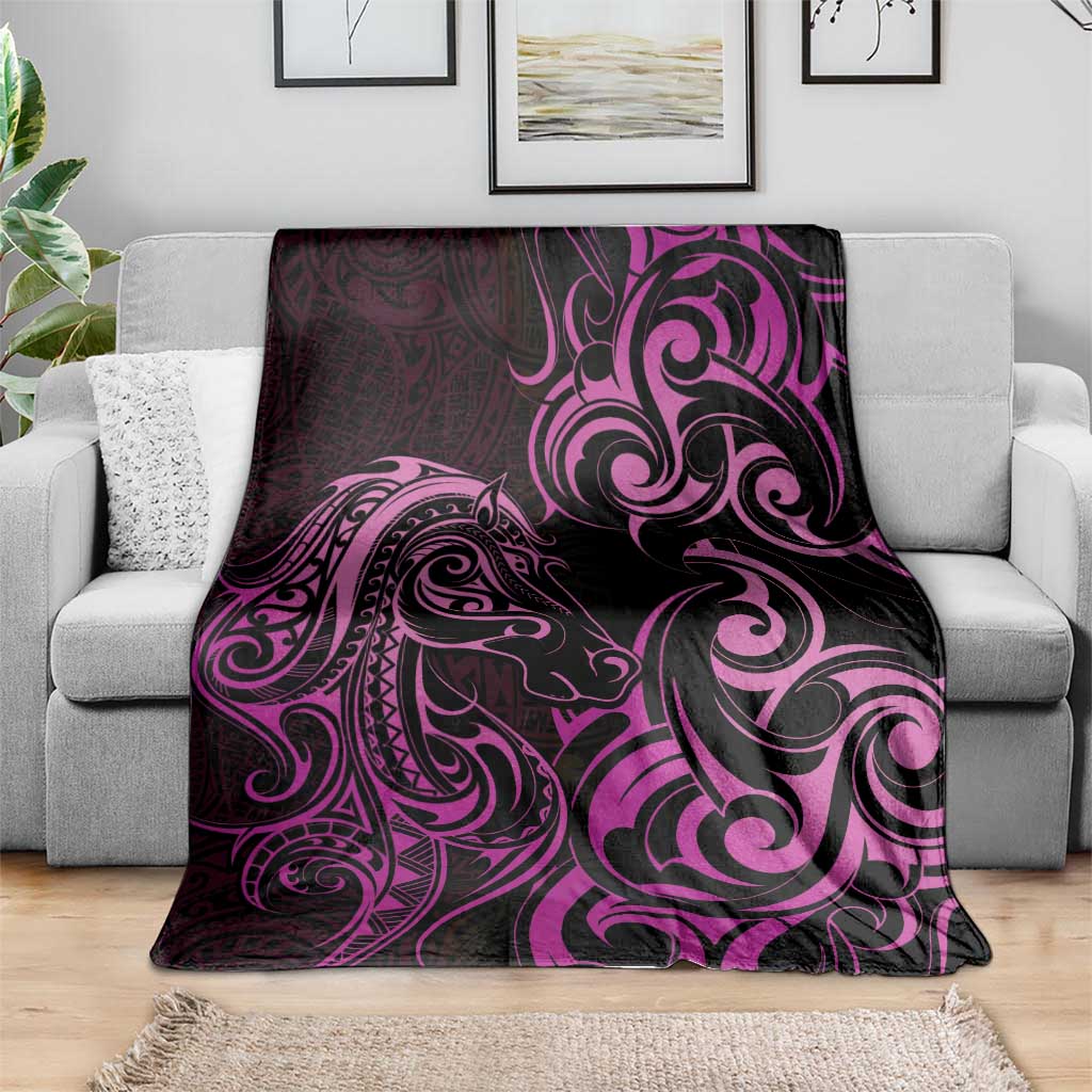 Pink Aoteara Horse Racing Blanket NZ Maori Pattern