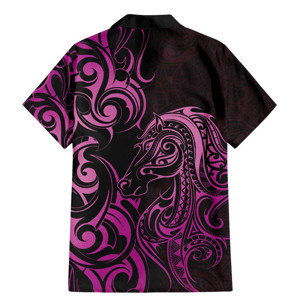Pink Aotearoa Horse Racing Family Matching Mermaid Dress and Hawaiian Shirt NZ Maori Pattern LT14 - Polynesian Pride