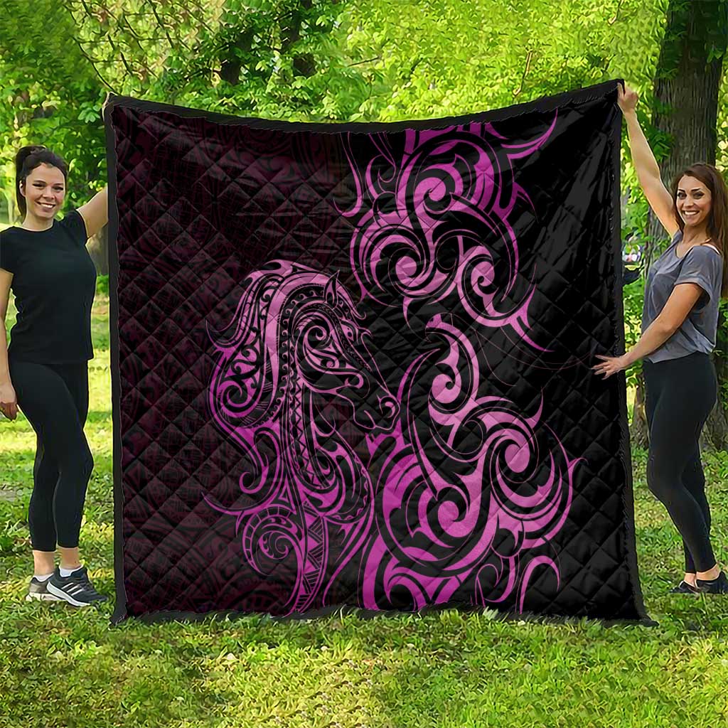 Pink Aotearoa Horse Racing Quilt NZ Maori Pattern LT14 - Polynesian Pride