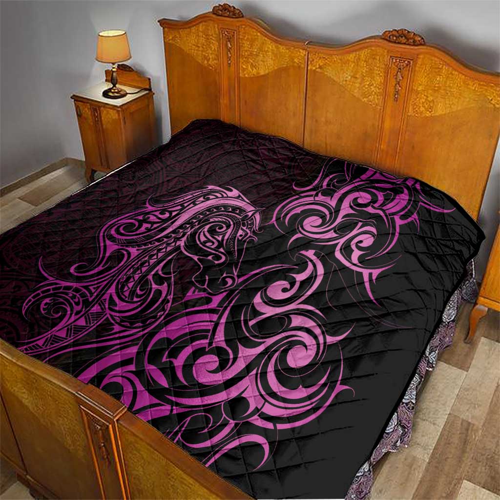Pink Aotearoa Horse Racing Quilt NZ Maori Pattern LT14 - Polynesian Pride