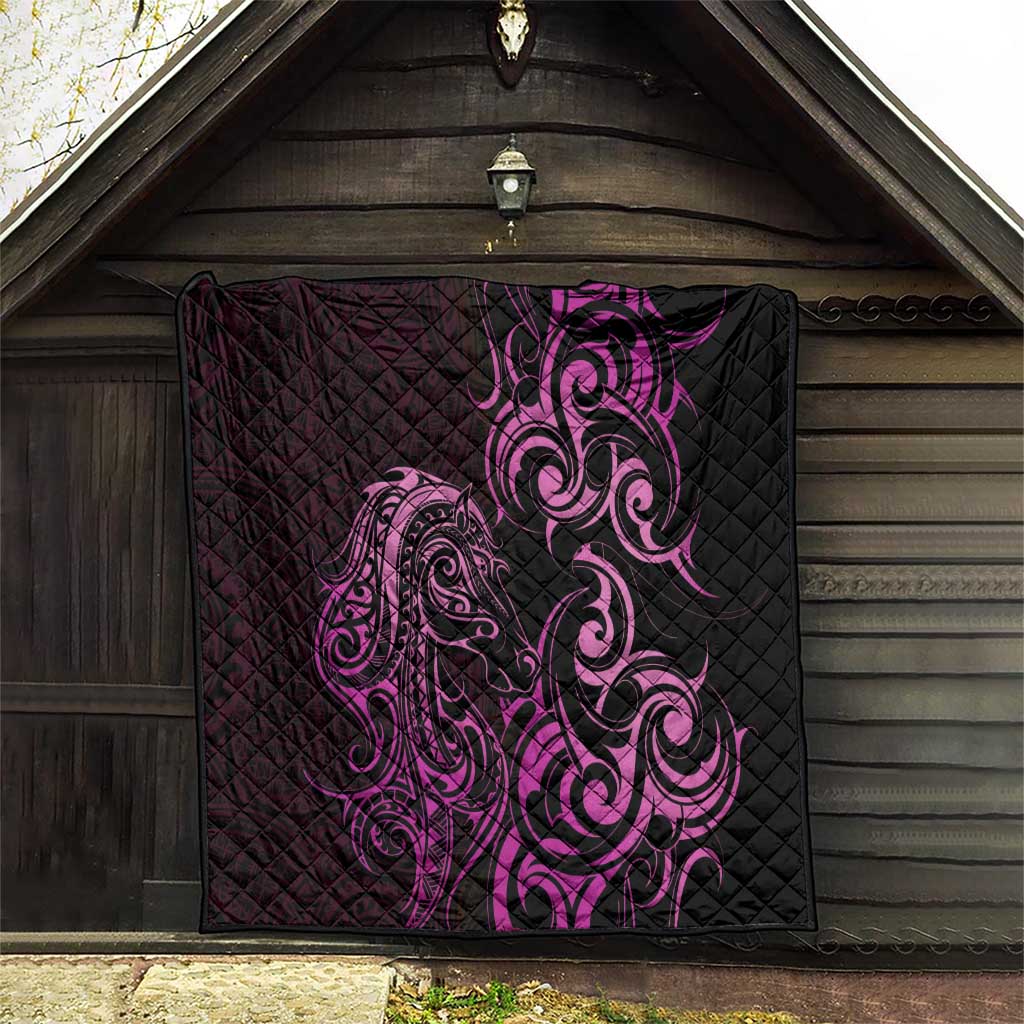 Pink Aotearoa Horse Racing Quilt NZ Maori Pattern LT14 - Polynesian Pride