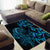 Blue Aoteara Horse Racing Area Rug NZ Maori Pattern