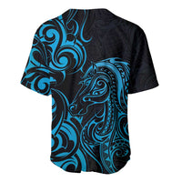 Blue Aotearoa Horse Racing Baseball Jersey NZ Maori Pattern LT14 - Polynesian Pride