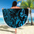 Blue Aoteara Horse Racing Beach Blanket NZ Maori Pattern