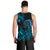 Blue Aoteara Horse Racing Men Tank Top NZ Maori Pattern