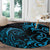 Blue Aoteara Horse Racing Round Carpet NZ Maori Pattern