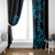 Blue Aoteara Horse Racing Window Curtain NZ Maori Pattern