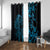 Blue Aoteara Horse Racing Window Curtain NZ Maori Pattern