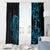 Blue Aoteara Horse Racing Window Curtain NZ Maori Pattern