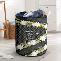 Born And Raised Aloha Hawaii Laundry Basket Kanaka Kakau Hawaiian Tiare Pakalana Lei - Polynesian Pride