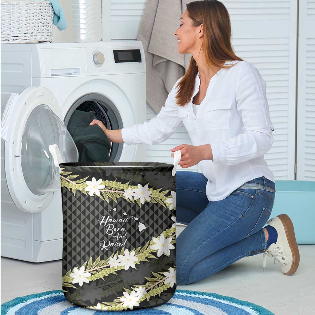 Born And Raised Aloha Hawaii Laundry Basket Kanaka Kakau Hawaiian Tiare Pakalana Lei - Polynesian Pride
