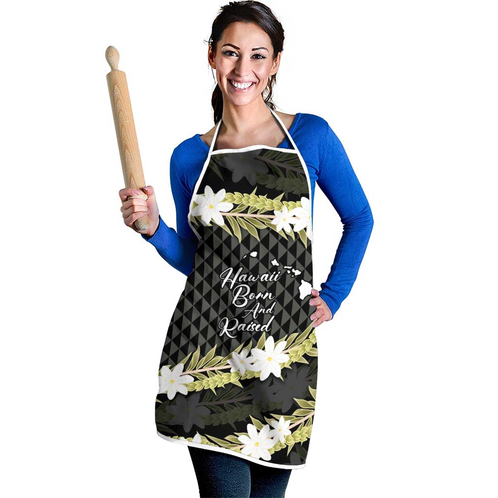 Born And Raised Aloha Hawaii Apron Kanaka Kakau Hawaiian Tiare Pakalana Lei - Polynesian Pride