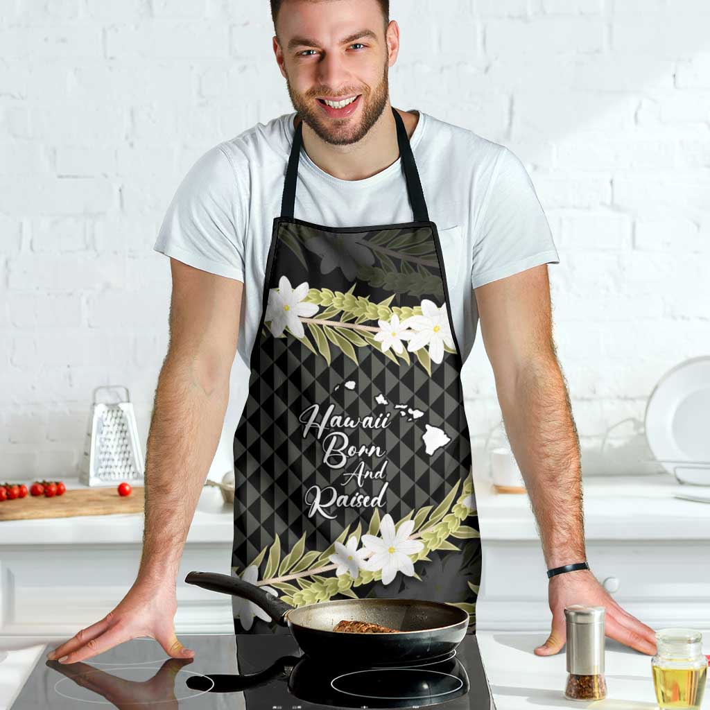 Born And Raised Aloha Hawaii Apron Kanaka Kakau Hawaiian Tiare Pakalana Lei - Polynesian Pride
